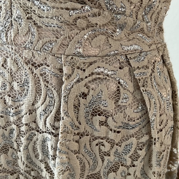 (NWT)(DecoDe-1.8) Ladies fashion Shiny silver lace dress size 8 - Picture 6 of 17